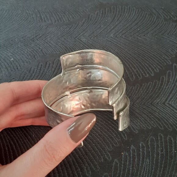 Zara Silvertone Statement Cuff Bracelet - Picture 12 of 15